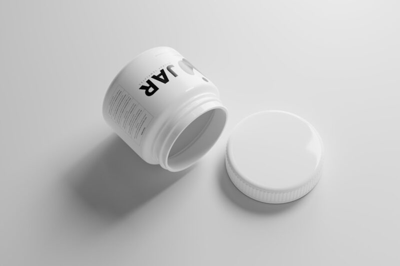 White Plastic Cosmetic Jar Mockups cosmetic jar made out of white shiny plastic mockup set. Download the PSD version of this jar mockup for free from Mockup Free : https://mockupfree.net/white-plastic-cosmetic-jar-mockups
