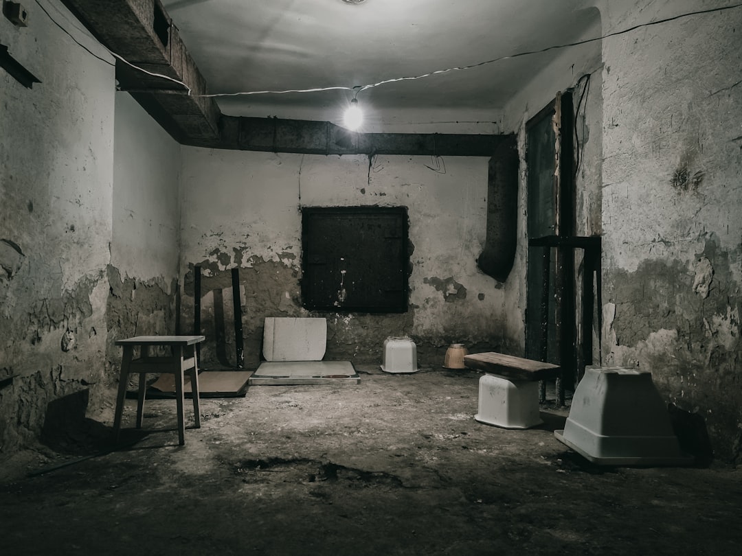 Bomb shelter under the house in Kyiv. Where local civilians hide from russian bombs in 2022.
